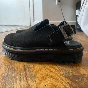 Dr. Martens Black Suede Platform Sandals Zebzag size 6 US women